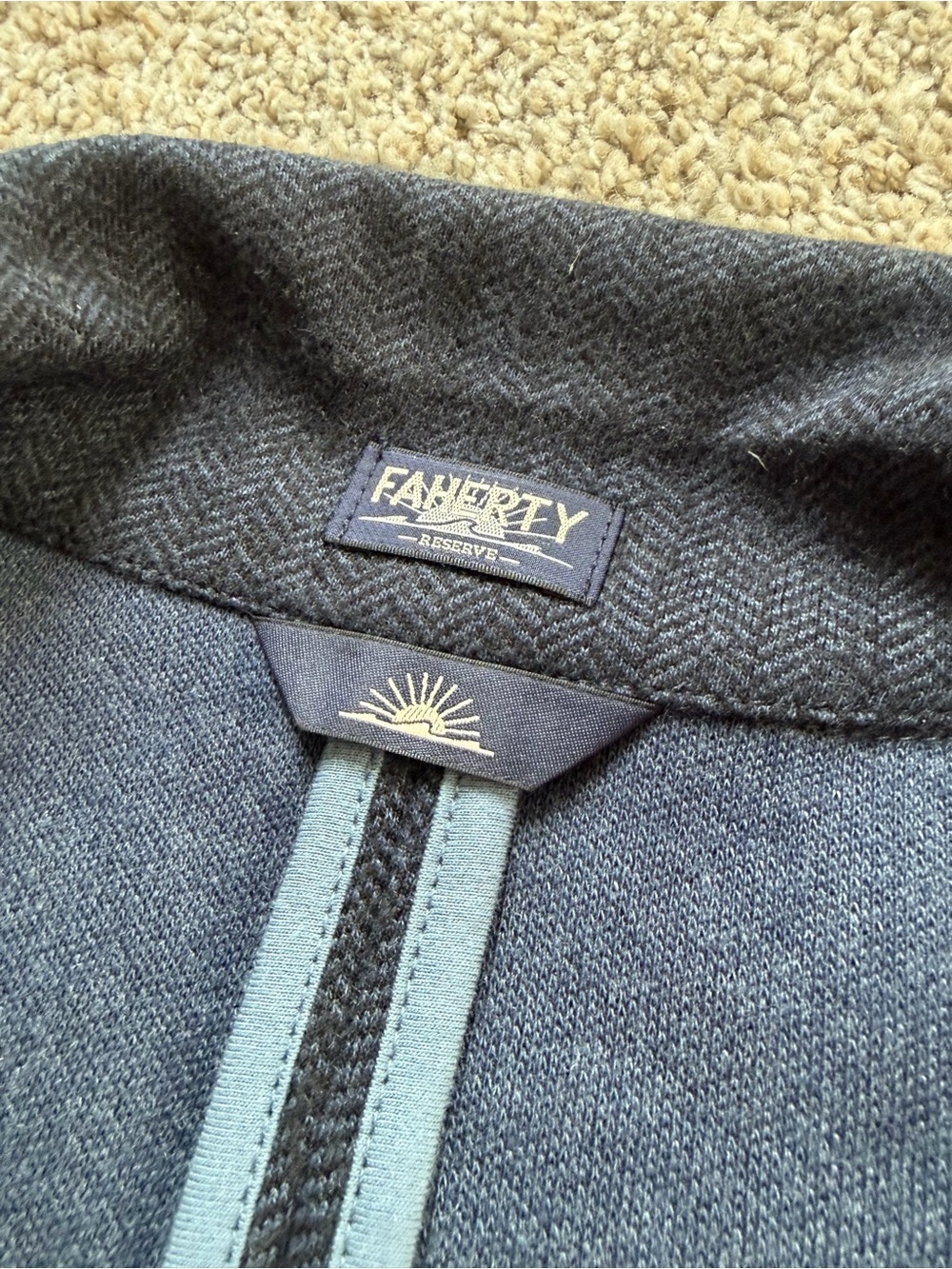 Faherty Reverse Inlet Navy Men's Blazer Jacket - Picture 4 of 5